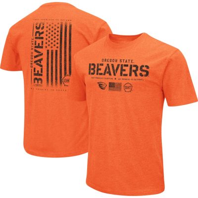 Oregon State Beavers Colosseum OHT Military Appreciation Flag 2.0 T-Shirt - Orange
