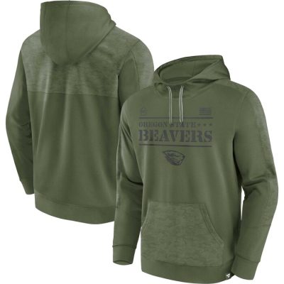 Oregon State Beavers OHT Military Appreciation Stencil Pullover Hoodie - Olive