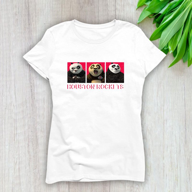 Panda X Po X Houston Rockets Team X NBA X Basketball Lady T-Shirt Women Tee For Fans TLT3420