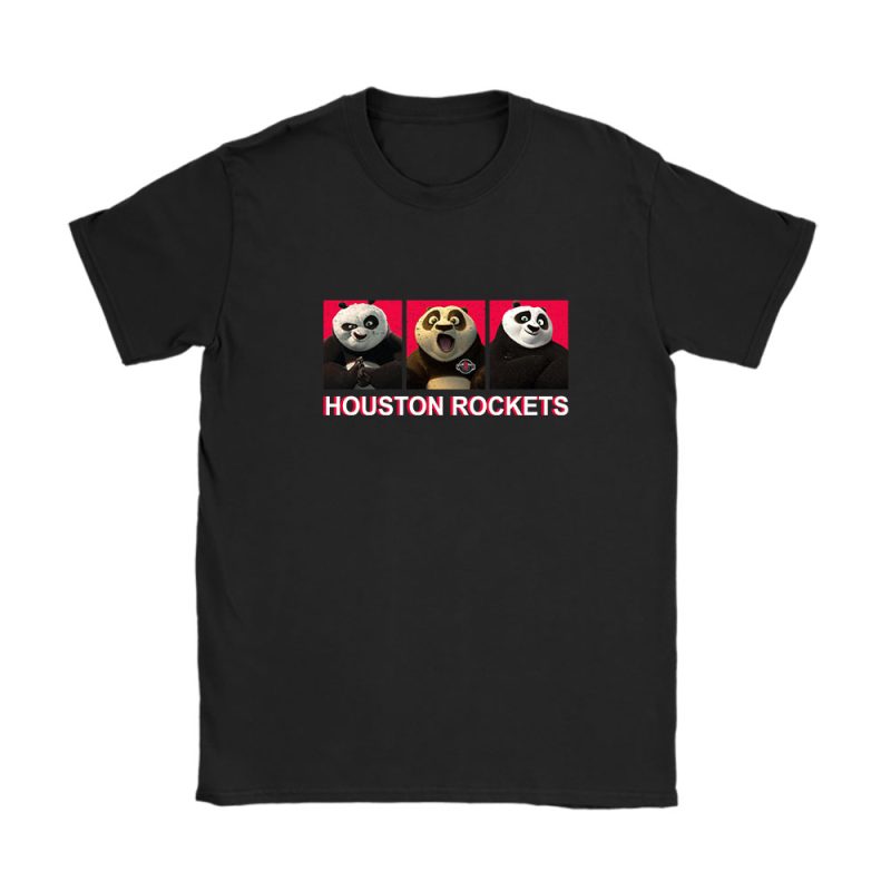 Panda X Po X Houston Rockets Team X NBA X Basketball Unisex T-Shirt Cotton Tee TAT3990