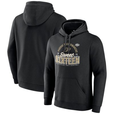 Purdue Boilermakers 2024 NCAA Basketball Tournament March Madness Sweet Sixteen Defensive Stance Pullover Hoodie- Black