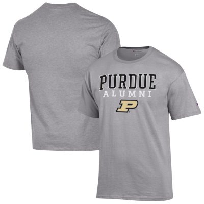 Purdue Boilermakers Champion Alumni Logo Stack T-Shirt - Gray