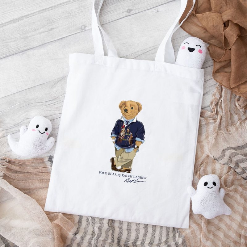 Ralph Lauren Polo Bear Teddy Cotton Canvas Tote Bag TTB1839