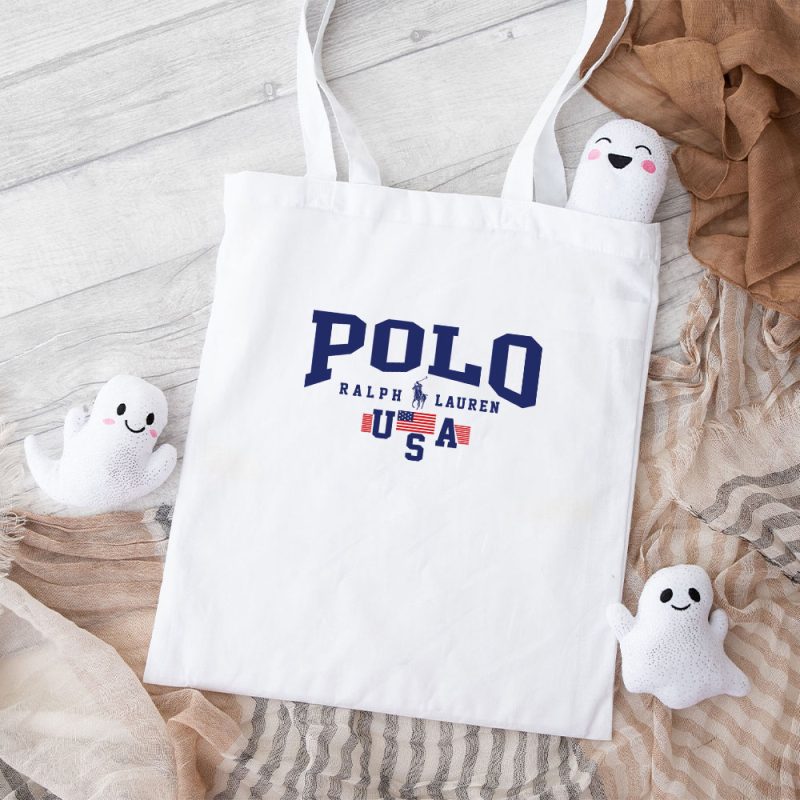 Ralph Lauren Polo Plag Usa Cotton Canvas Tote Bag TTB1817