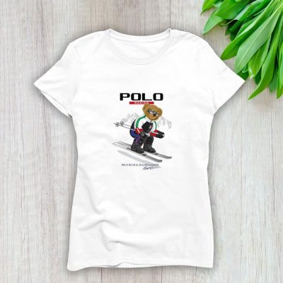 Ralph Lauren Polo Racing Bear Teddy Lady T-Shirt Luxury Tee For Women LDS1840