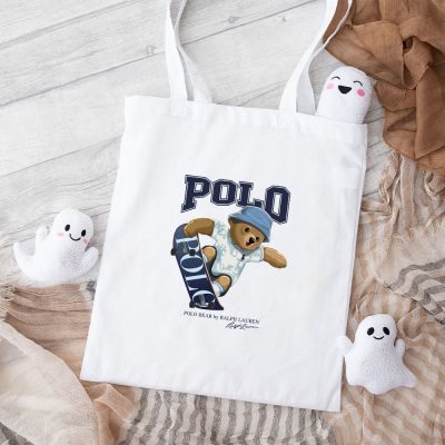 Ralph Lauren Polo Sport Bear Teddy Cotton Canvas Tote Bag TTB1836