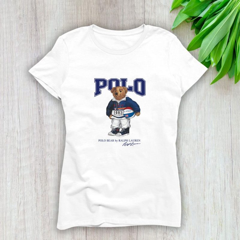 Ralph Lauren Polo Sport Bear Teddy Lady T-Shirt Luxury Tee For Women LDS1842