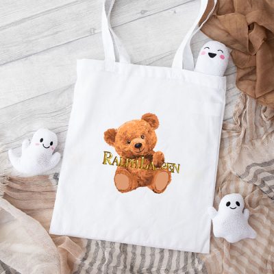 Ralph Lauren Teddy Bear Luxury Cotton Canvas Tote Bag TTB1828