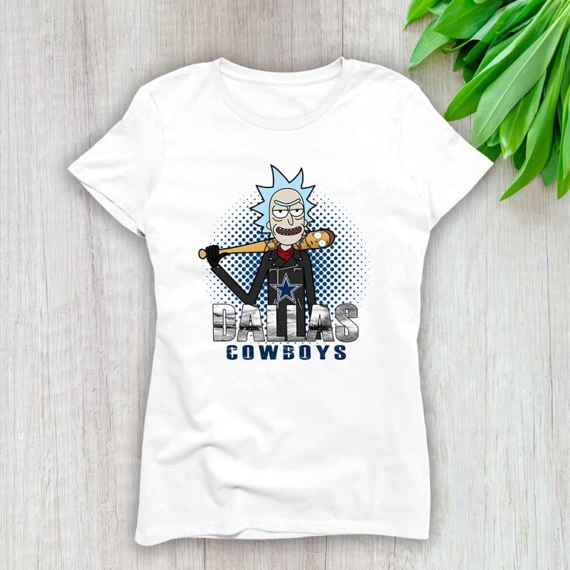 Rick X Rick And Morty X Dallas Cowboys Team X NFL X American Football Lady T-Shirt Women Tee For Fans TLT3504