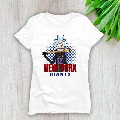 Rick X Rick And Morty X New York Giants Team X NFL X American Football Lady T-Shirt Women Tee For Fans TLT3508