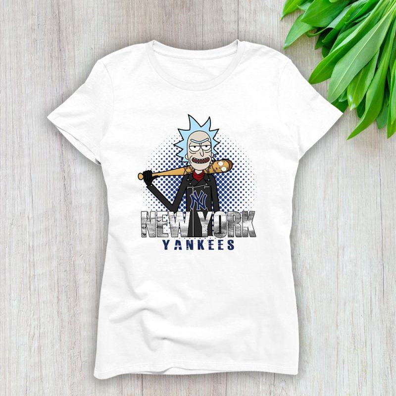 Rick X Rick And Morty X New York Yankees Team X MLB X Baseball Fans Lady T-Shirt Women Tee For Fans TLT3498