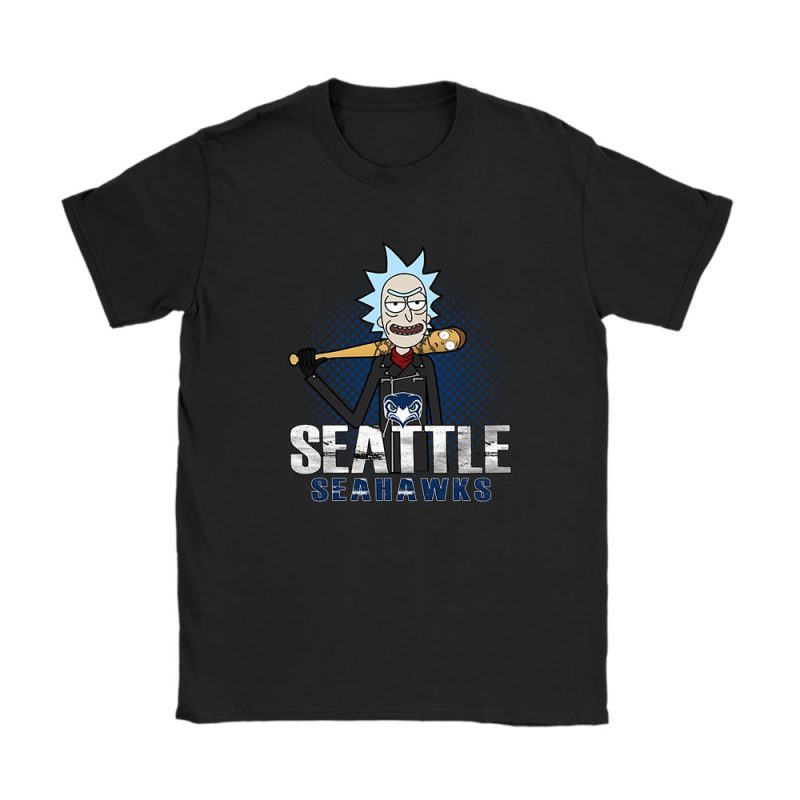 Rick X Rick And Morty X Seattle Seahawks Team X NFL X American Football Unisex T-Shirt Cotton Tee TAT4464