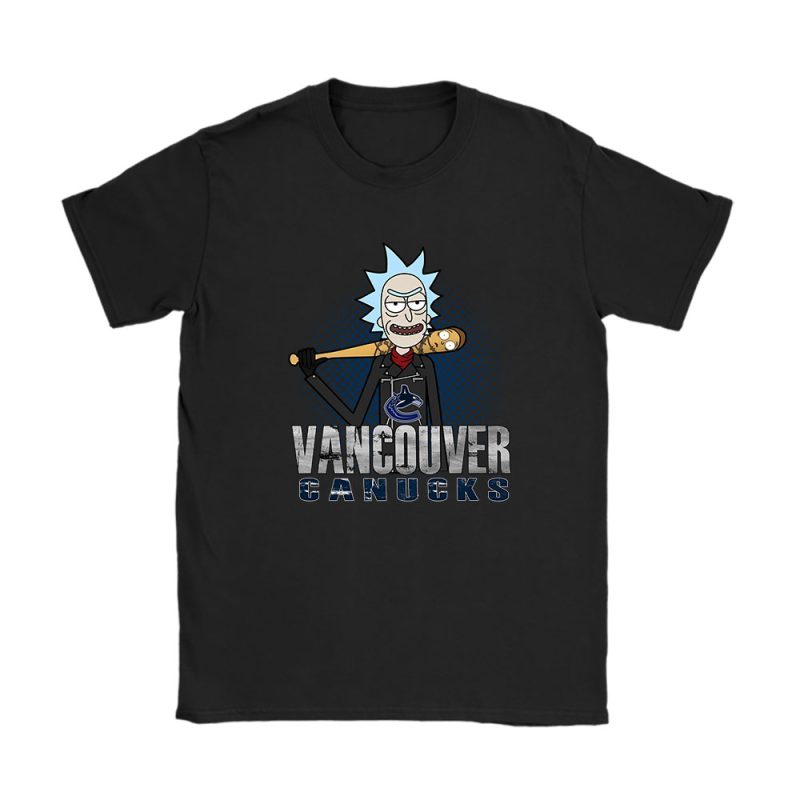 Rick X Rick And Morty X Vancouver Canucks Team X NHL X Hockey Fan Unisex T-Shirt Cotton Tee TAT4475