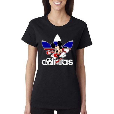 Russia Football Mickey Mouse Adidas Women Lady T-Shirt