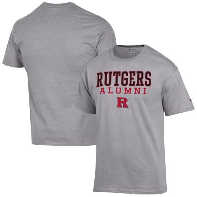 Rutgers Scarlet Knights Champion Alumni Logo Stack T-Shirt - Gray