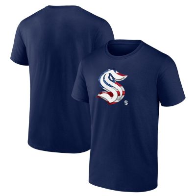 Seattle Kraken Banner Wave T-Shirt - Deep Sea Blue