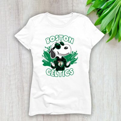 Snoopy X Boston Celtics Team X NBA X Basketball Lady T-Shirt Women Tee For Fans TLT3548