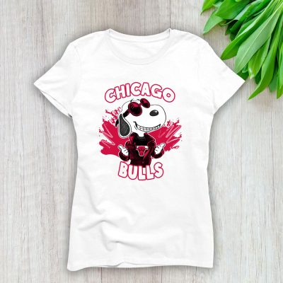 Snoopy X Chicago Bulls Team X NBA X Basketball Lady T-Shirt Women Tee For Fans TLT3549