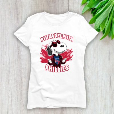 Snoopy X Philadelphia Phillies Team X MLB X Baseball Fans Lady T-Shirt Women Tee For Fans TLT3543