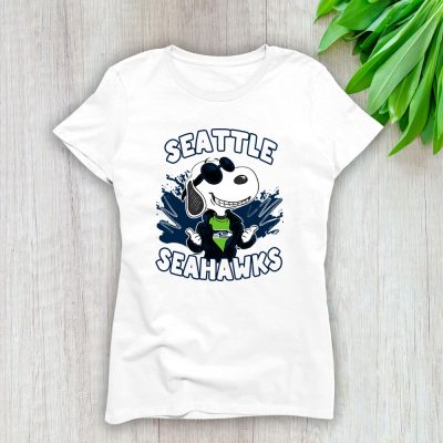 Snoopy X Seattle Seahawks Team X NFL X American Football Lady T-Shirt Women Tee For Fans TLT3565