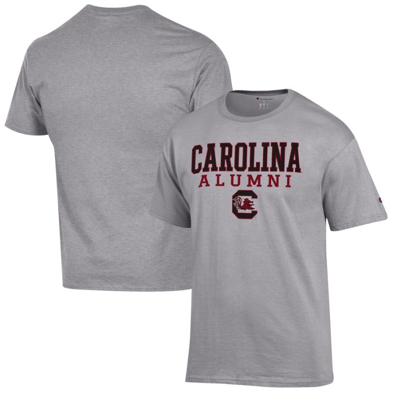 South Carolina Gamecocks Champion Alumni Logo Stack T-Shirt - Gray