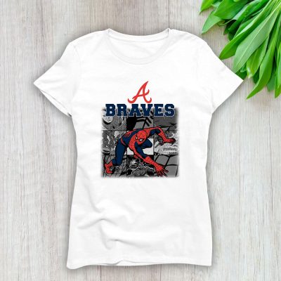Spiderman MLB Atlanta Braves Lady T-Shirt Women Tee For Fans TLT1366