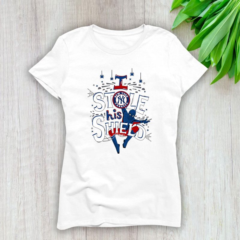 Spiderman MLB New York Yankees Lady T-Shirt Women Tee TLT4093