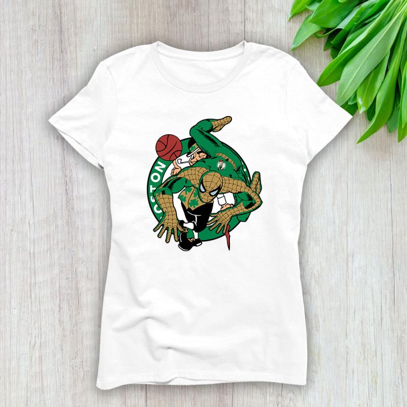 Spiderman NBA Boston Celtics Lady T-Shirt Women Tee For Fans TLT1384