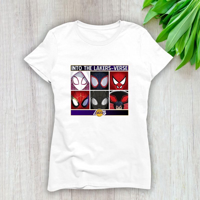 Spiderman NBA Los Angeles Lakers Lady T-Shirt Women Tee For Fans TLT1516