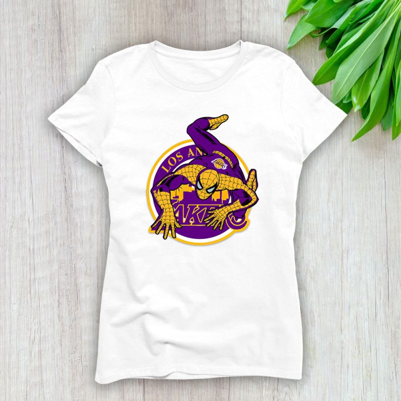 Spiderman NBA Los Angeles Lakers Lady T-Shirt Women Tee For Fans TLT1520