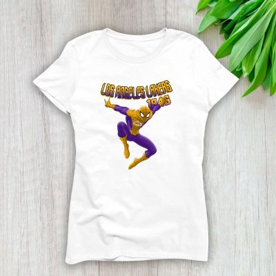 Spiderman NBA Los Angeles Lakers Lady T-Shirt Women Tee For Fans TLT1521