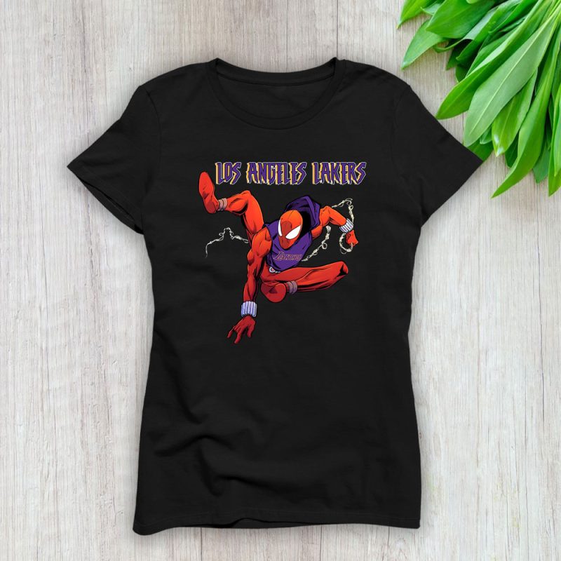 Spiderman NBA Los Angeles Lakers Lady T-Shirt Women Tee For Fans TLT1522