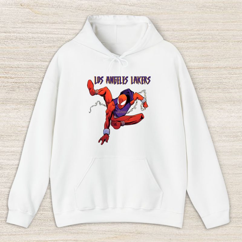 Spiderman NBA Los Angeles Lakers Unisex Pullover Hoodie TAH3579