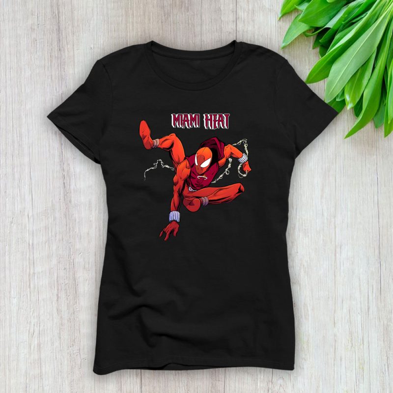 Spiderman NBA Miami Heat Lady T-Shirt Women Tee For Fans TLT1549