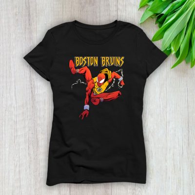 Spiderman NHL Boston Bruins Lady T-Shirt Women Tee For Fans TLT1373