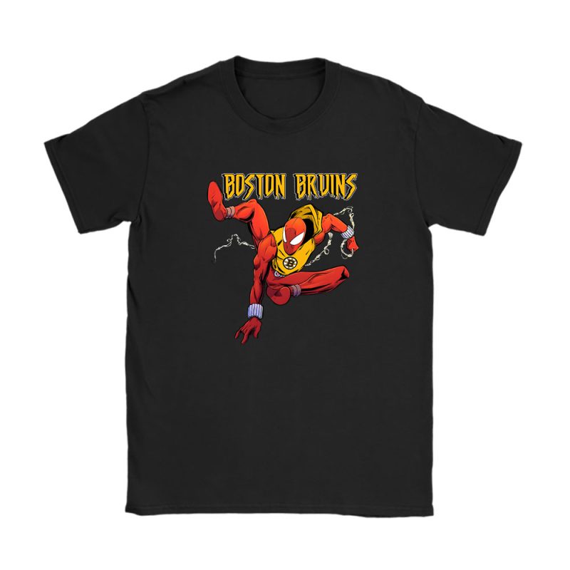 Spiderman NHL Boston Bruins Unisex T-Shirt Cotton Tee TAT3510