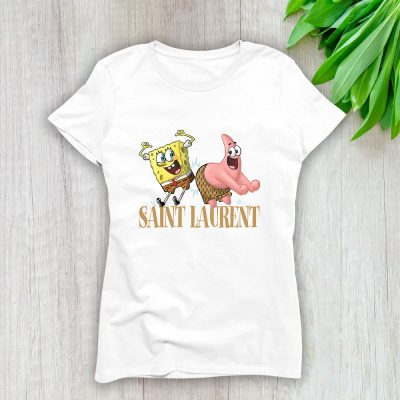 Spongebob Saint Laurent Brand Lady T-Shirt Women Tee TLT4103