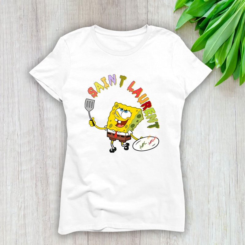 Spongebob Saint Laurent Brand Lady T-Shirt Women Tee TLT4104