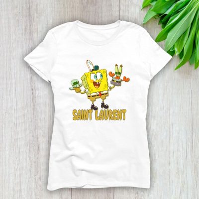 Spongebob Saint Laurent Brand Lady T-Shirt Women Tee TLT4107