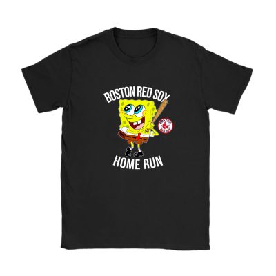 Spongebob Squarepants X Boston Red Sox Team X MLB X Baseball Fans Unisex T-Shirt Cotton Tee TAT4495