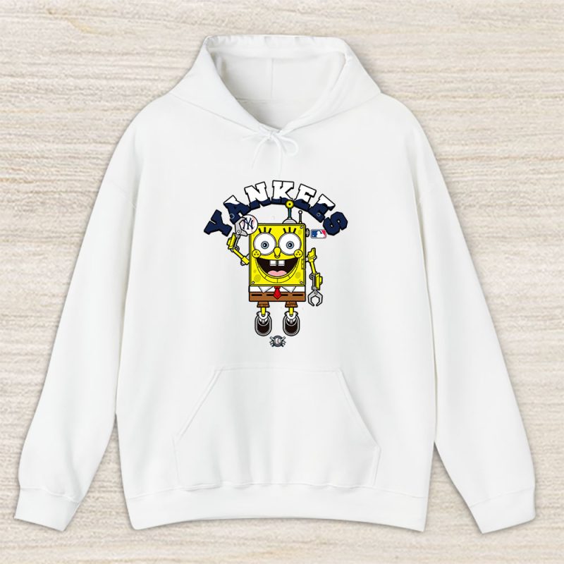 Spongebob Squarepants X New York Yankees Team X MLB X Baseball Fans Unisex Pullover Hoodie TAH4484