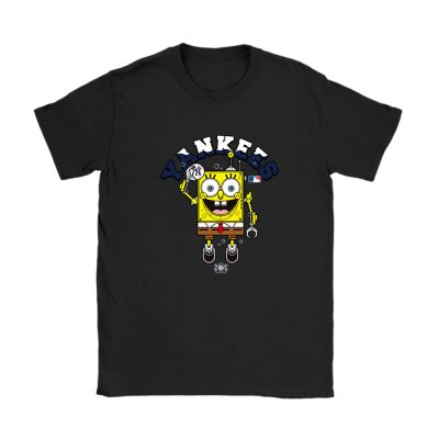Spongebob Squarepants X New York Yankees Team X MLB X Baseball Fans Unisex T-Shirt Cotton Tee TAT4484