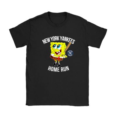 Spongebob Squarepants X New York Yankees Team X MLB X Baseball Fans Unisex T-Shirt Cotton Tee TAT4485