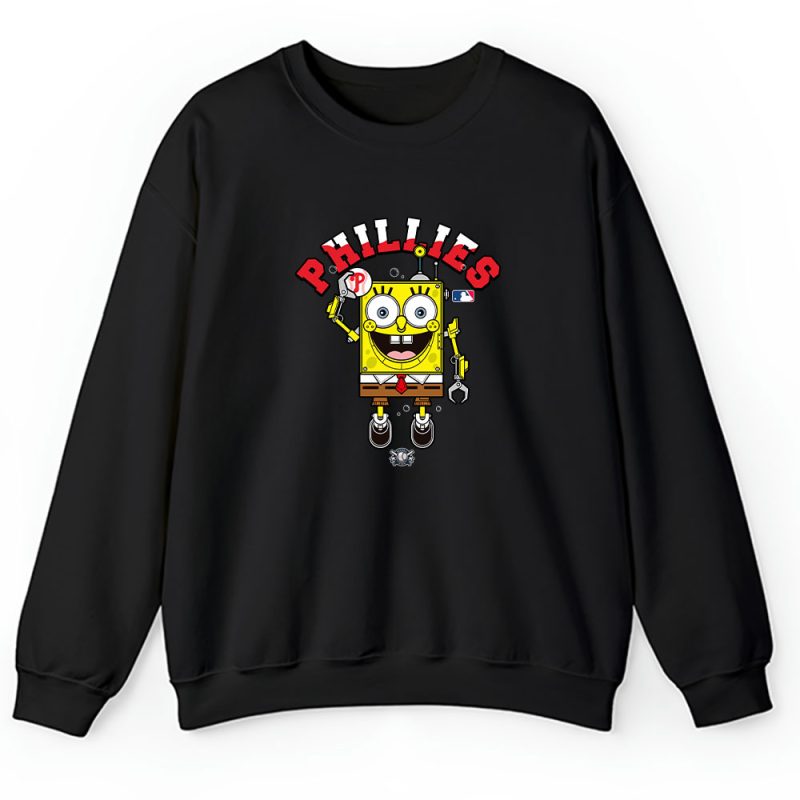 Spongebob Squarepants X Philadelphia Phillies Team X MLB X Baseball Fans Unisex Sweatshirt TAS4486