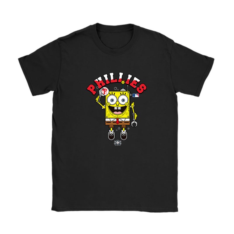 Spongebob Squarepants X Philadelphia Phillies Team X MLB X Baseball Fans Unisex T-Shirt Cotton Tee TAT4486