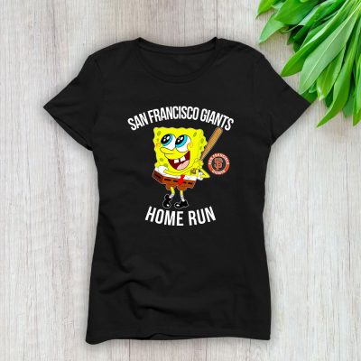 Spongebob Squarepants X San Francisco Giants Team X MLB X Baseball Fans Lady T-Shirt Women Tee For Fans TLT3642