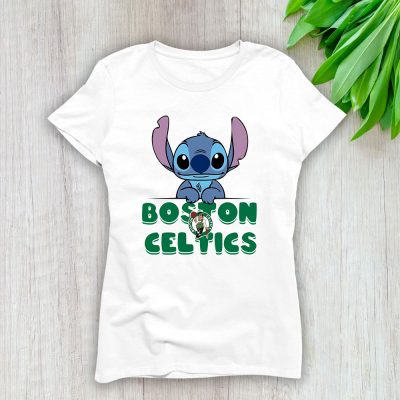 Stitch X Boston Celtics Team X NBA X Basketball Lady T-Shirt Women Tee For Fans TLT3650