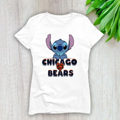 Stitch X Chicago Bears Team X NFL X American Football Lady T-Shirt Women Tee For Fans TLT3661