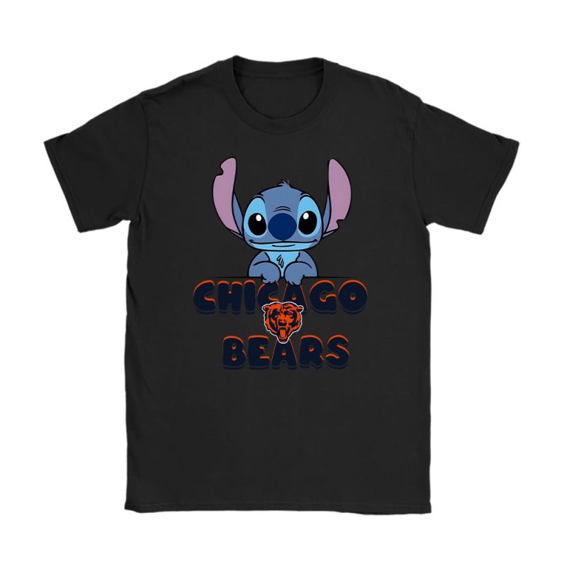 Stitch X Chicago Bears Team X NFL X American Football Unisex T-Shirt Cotton Tee TAT3335