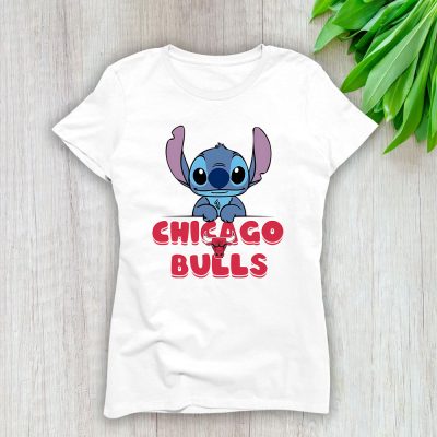 Stitch X Chicago Bulls Team X NBA X Basketball Lady T-Shirt Women Tee For Fans TLT3651